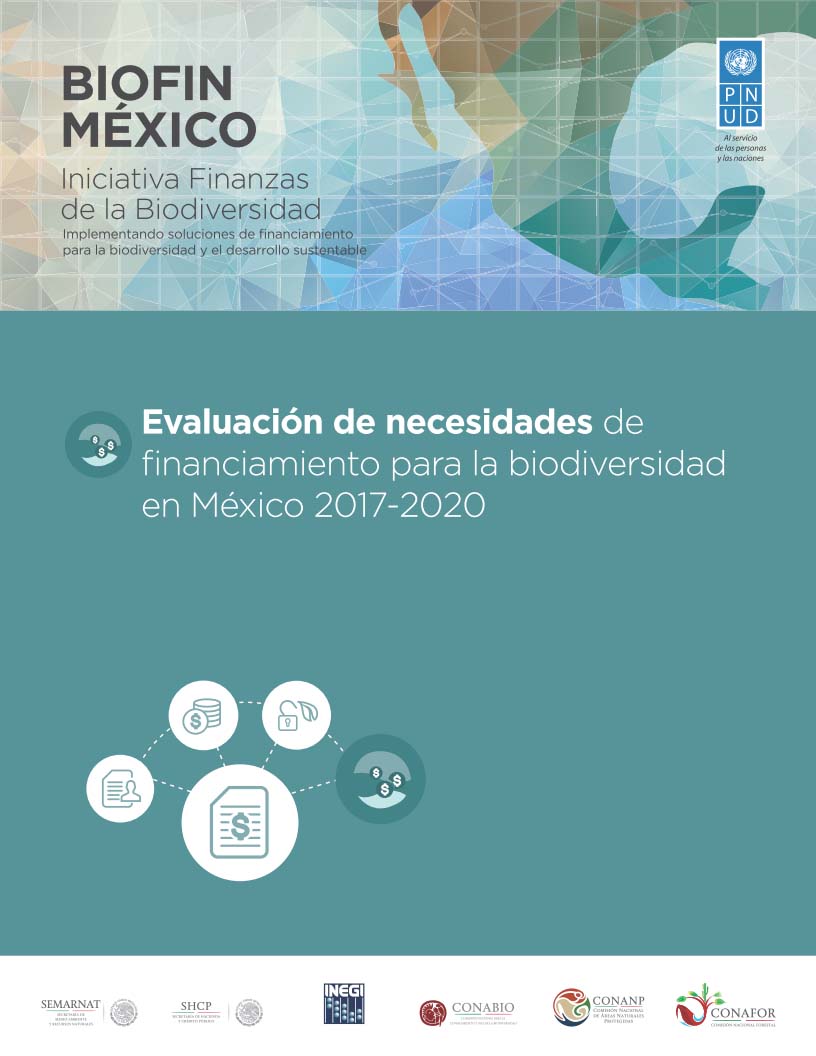 portada Evaluación de necesidades de financiamiento para la biodiversidad en México 2017-2020