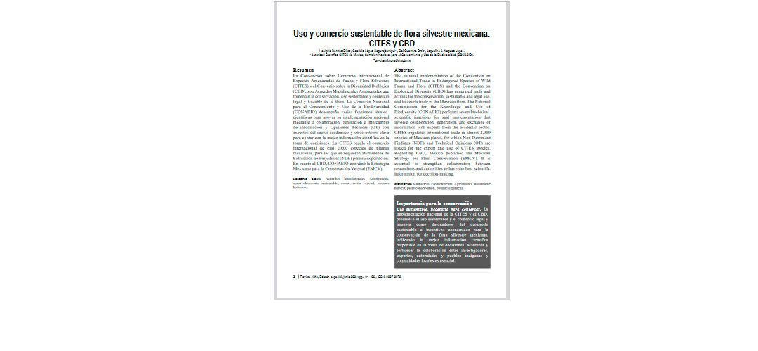 Uso y comercio sustentable de flora silvestre mexicana: CITES y CBD